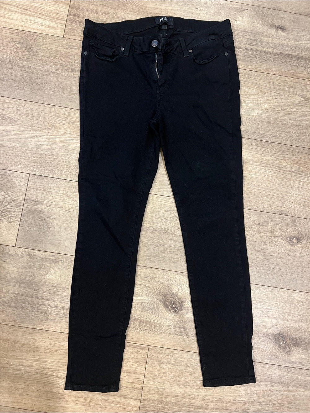 PAIGE Women's Black Mid-Rise Skinny Jeans